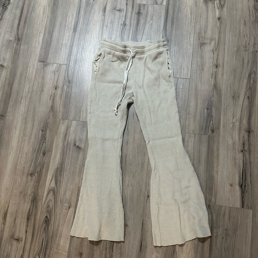 American Eagle Outfitters Waffle Super High-Waisted Flare Pant